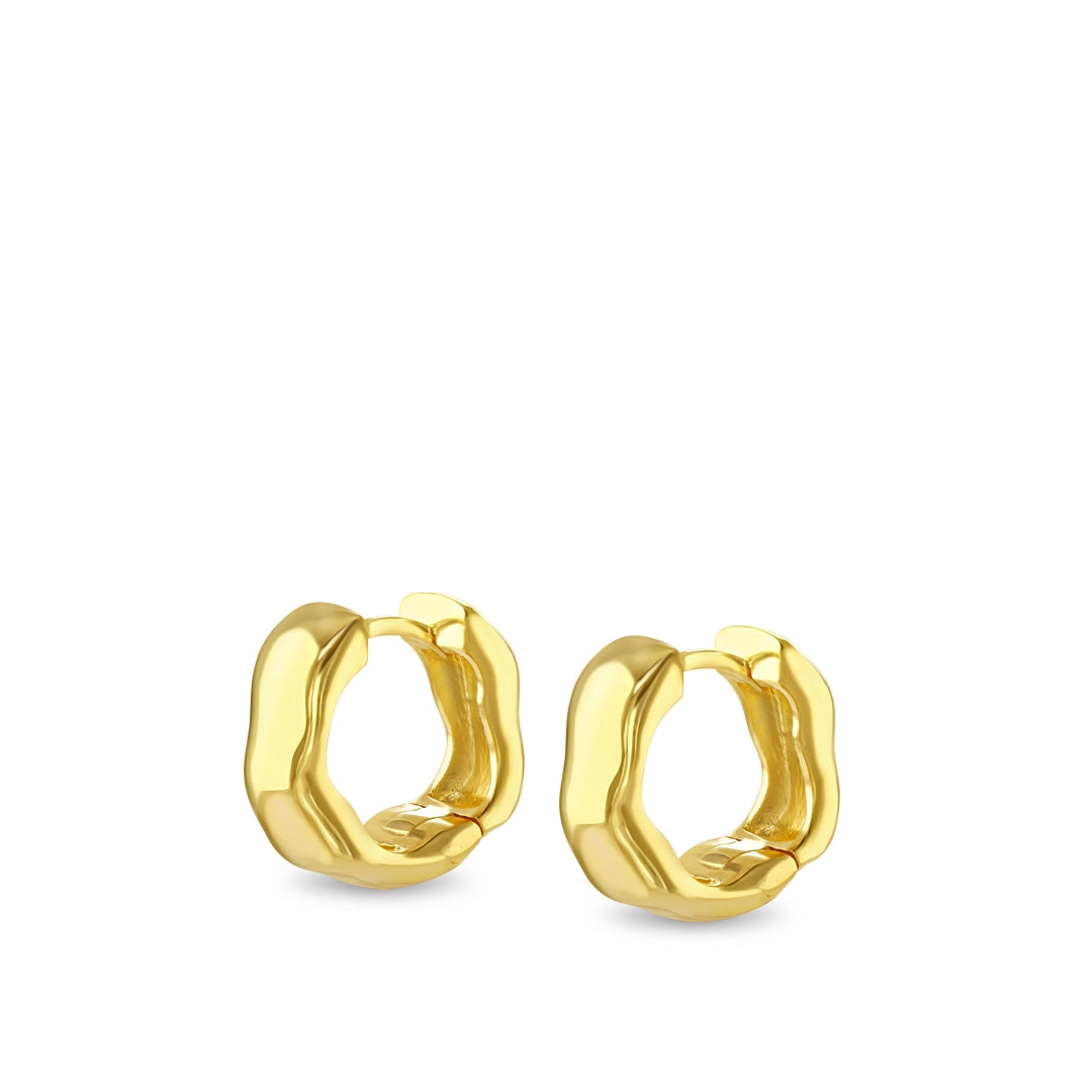 Solara Sculpted Gold Huggie Earrings
