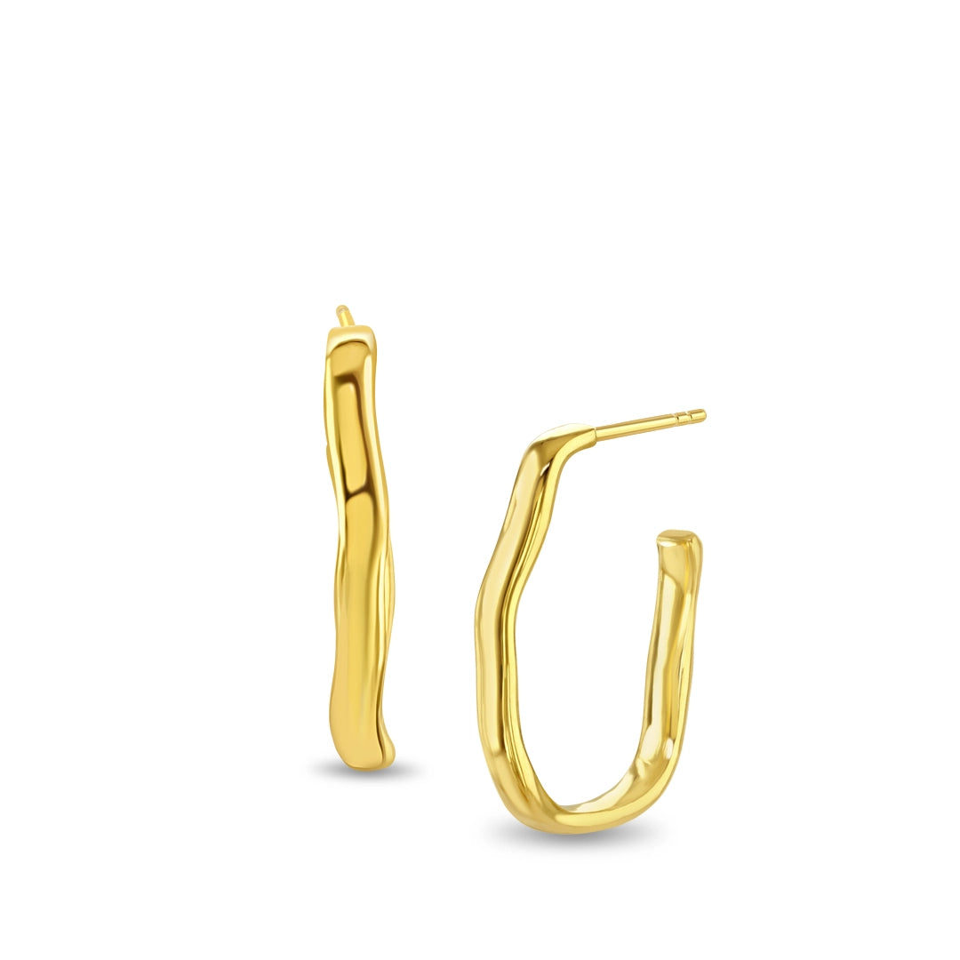Luna Curve Gold Hoop Earrings