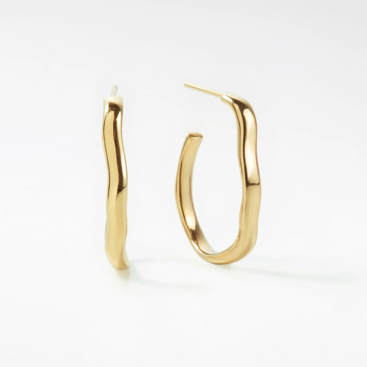 Luna Curve Gold Hoop Earrings