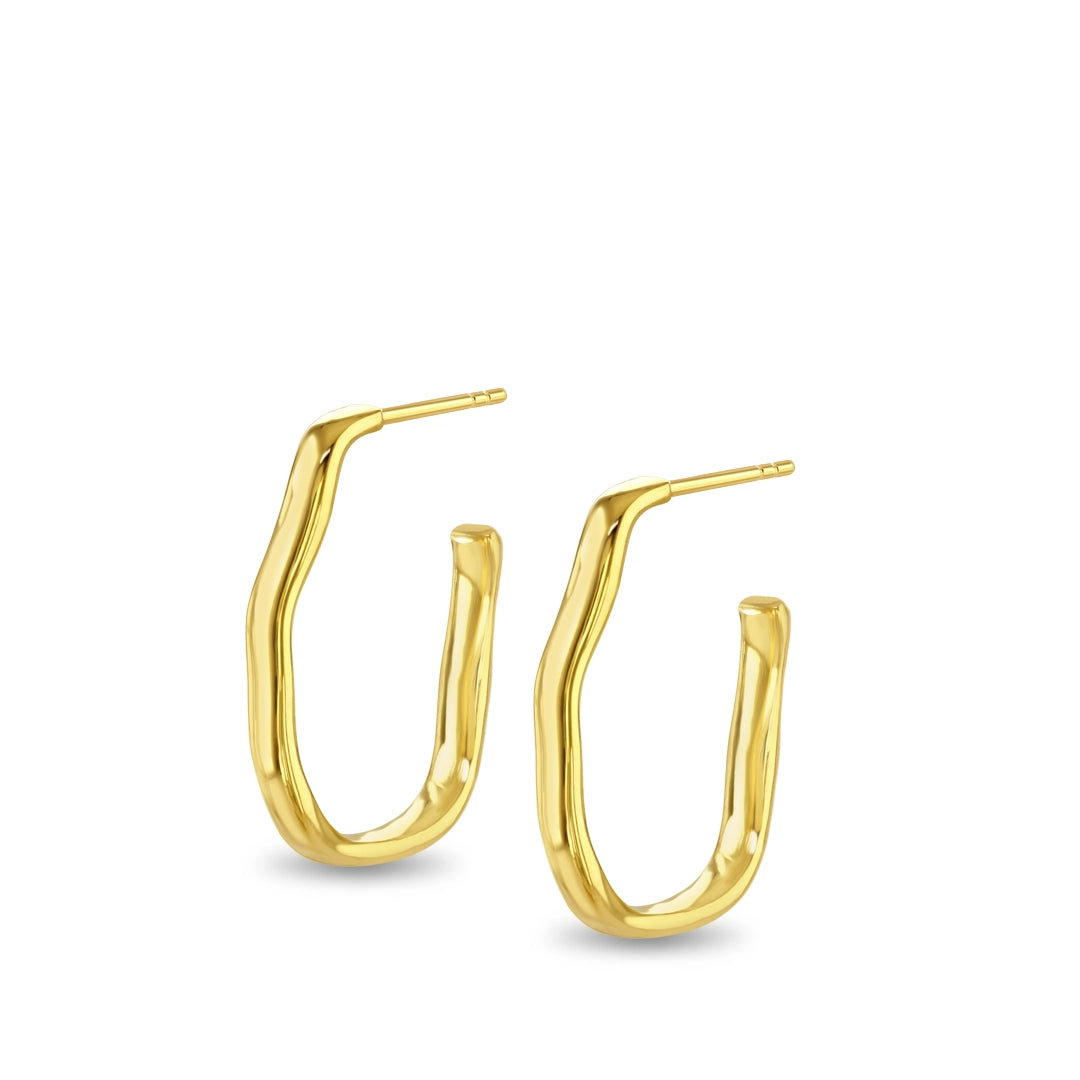 Luna Curve Gold Hoop Earrings