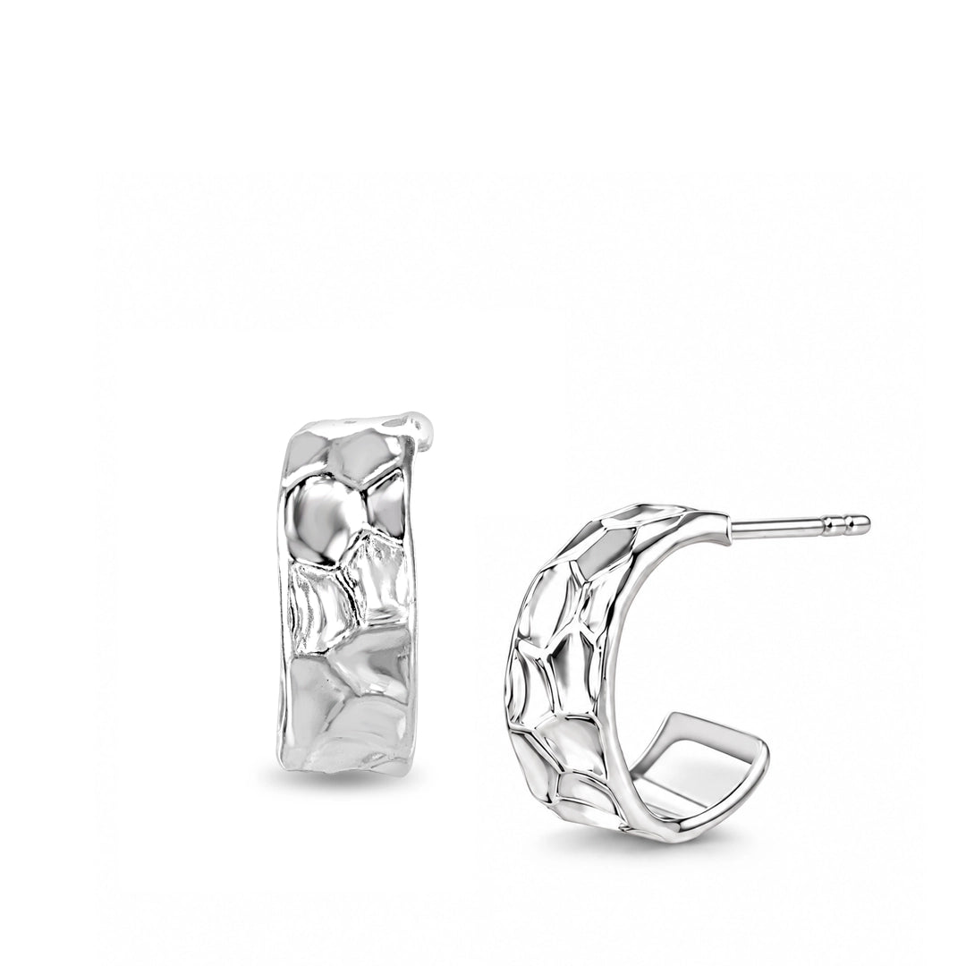 Willow Textured Sterling Silver Mini Hoop Earrings