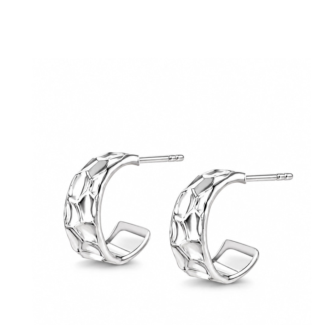 Willow Textured Sterling Silver Mini Hoop Earrings
