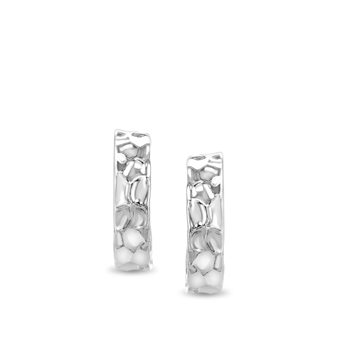 Willow Textured Sterling Silver Medium Hoop Earrings