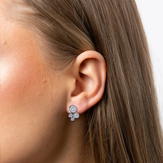 Diamonfire Bubble Zirconia Stud Earrings White Gold