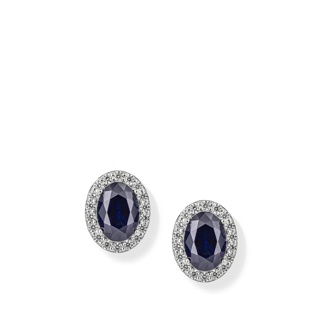 Oval Sapphire Stud Earrings