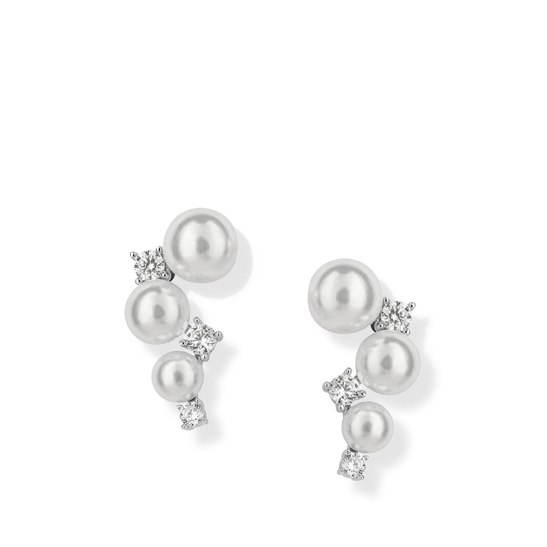 Shell Pearl Bubble Stud Earrings