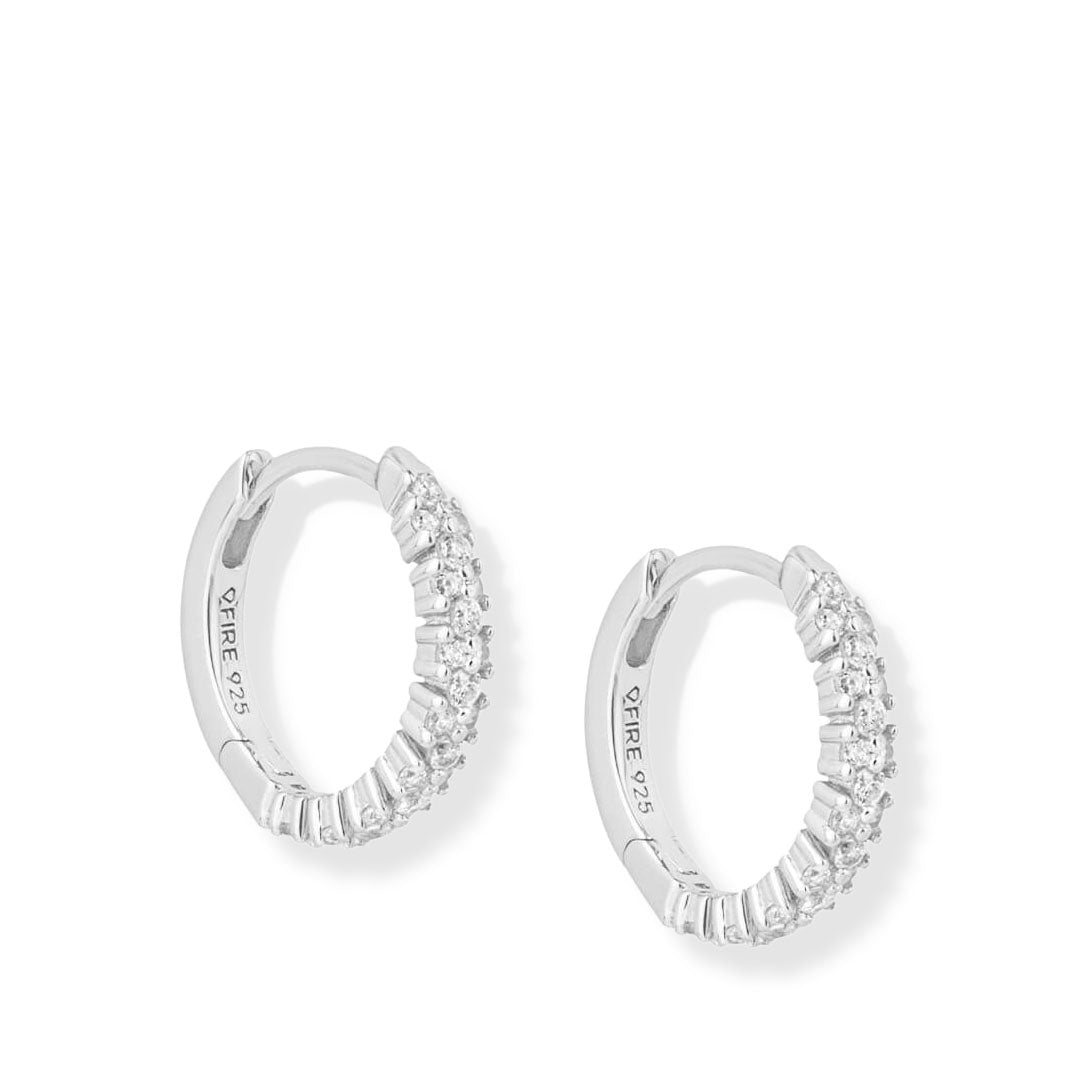 Dainty Pave Set Cluster Hoop Earrings