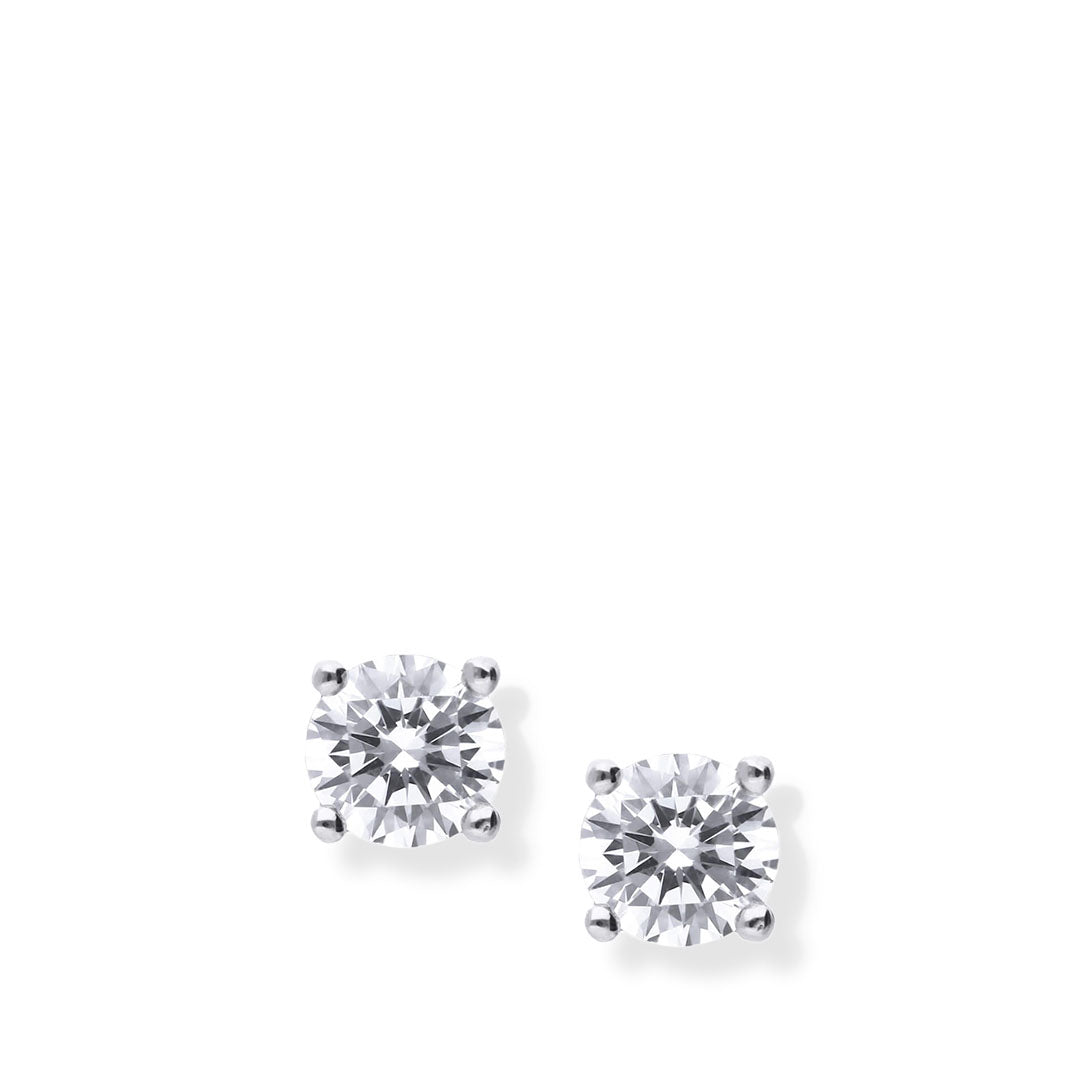 Four Claw Solitaire Stud Earrings
