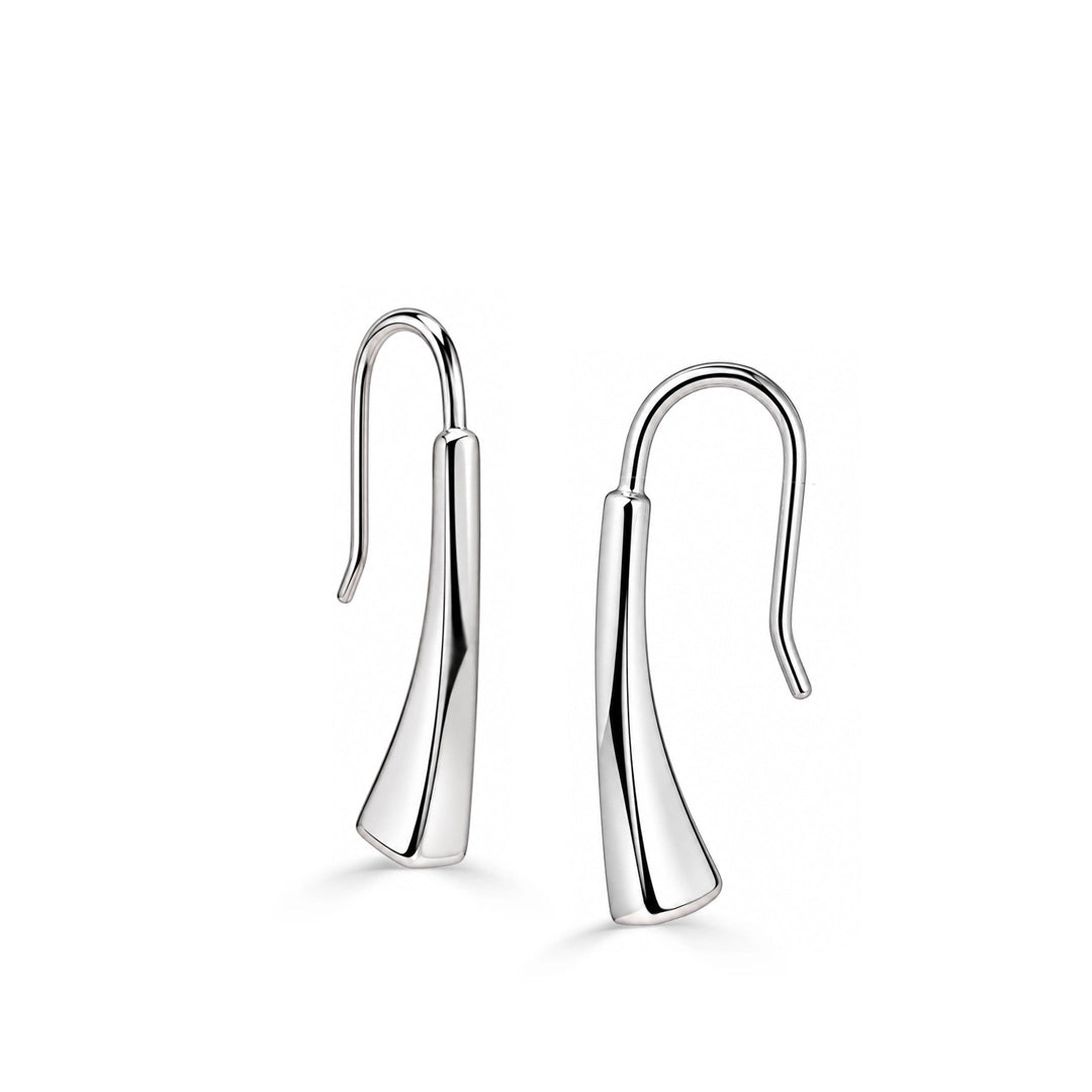 Facet Flow Liner Silver Earrings