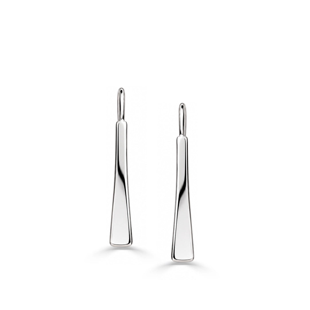 Facet Flow Liner Silver Earrings