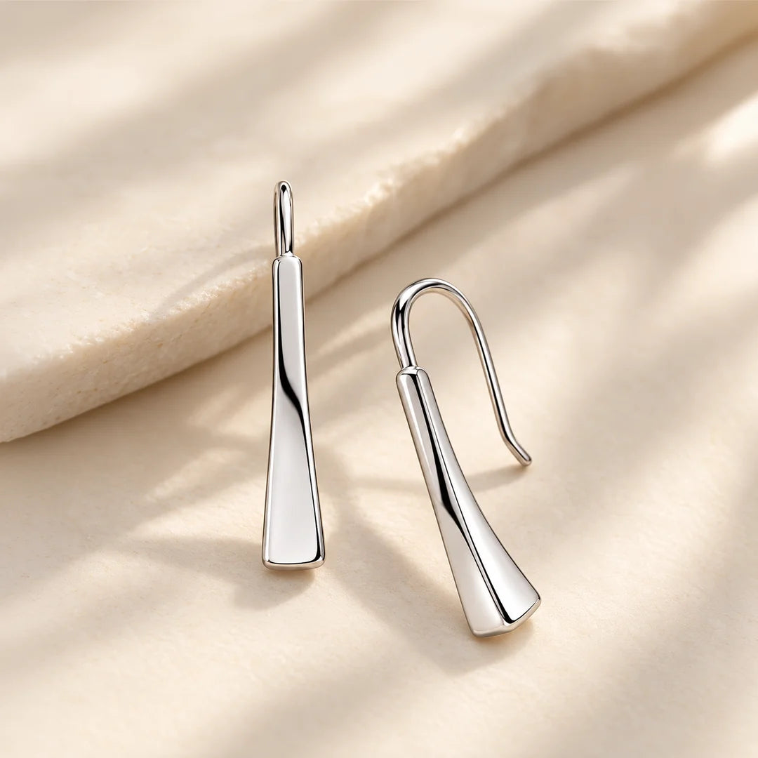 Facet Flow Liner Silver Earrings