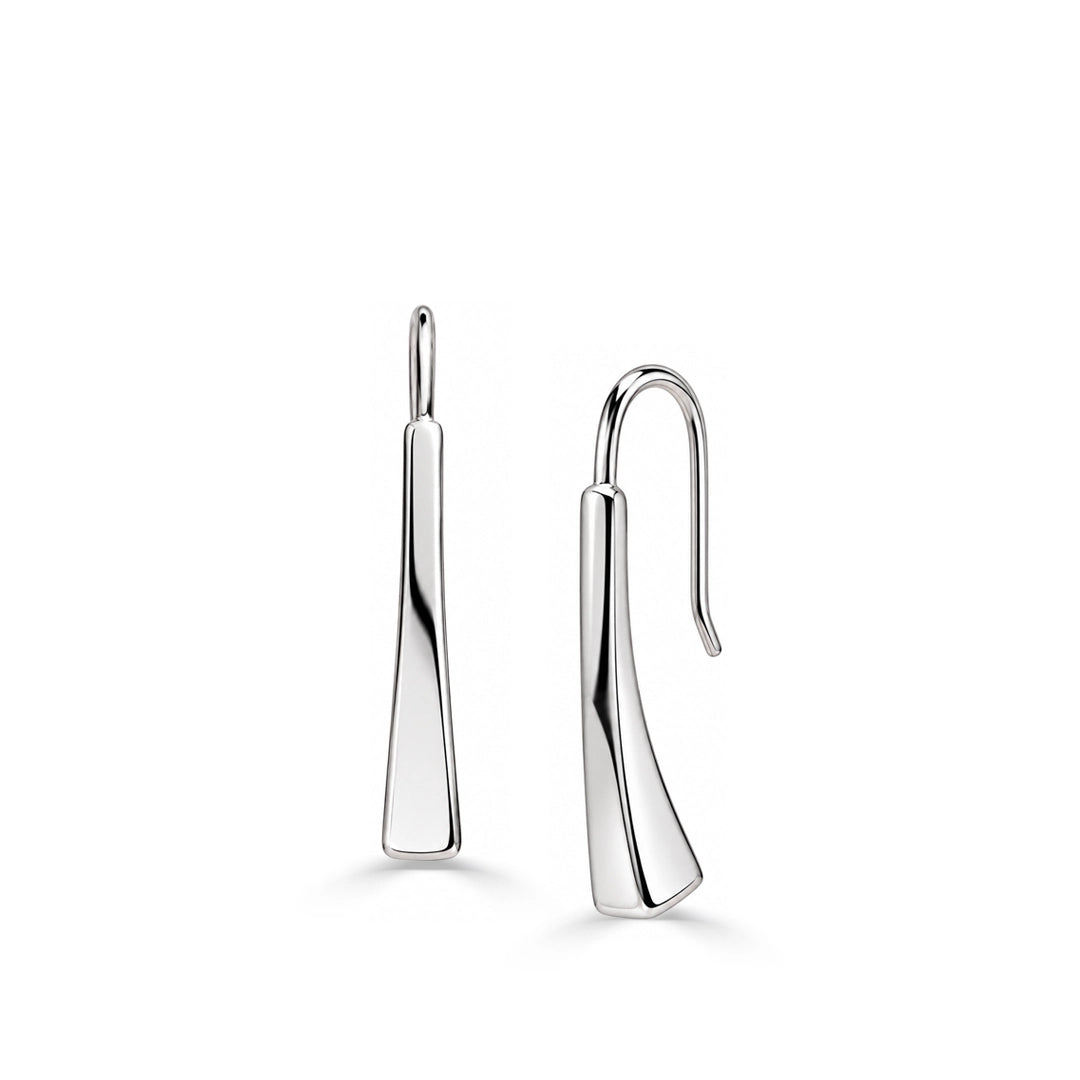 Facet Flow Liner Silver Earrings
