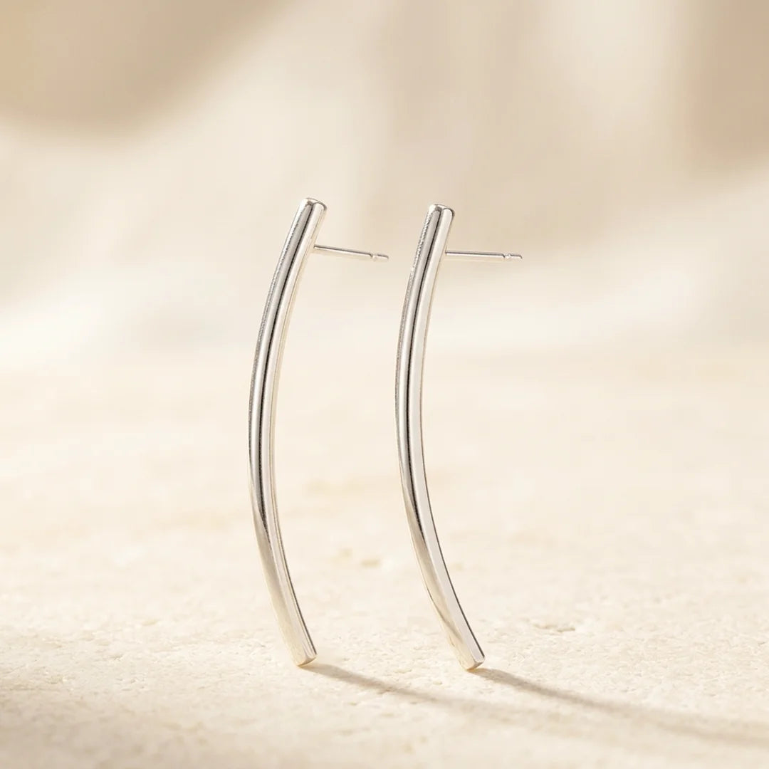 Sway Liner Silver Earrings