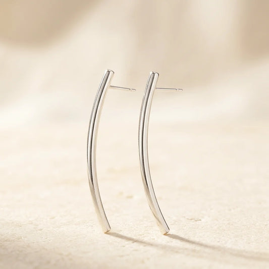 Sway Liner Silver Earrings