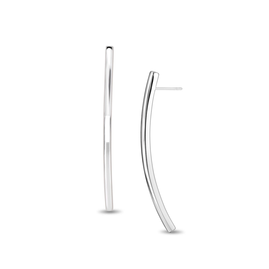 Sway Liner Silver Earrings