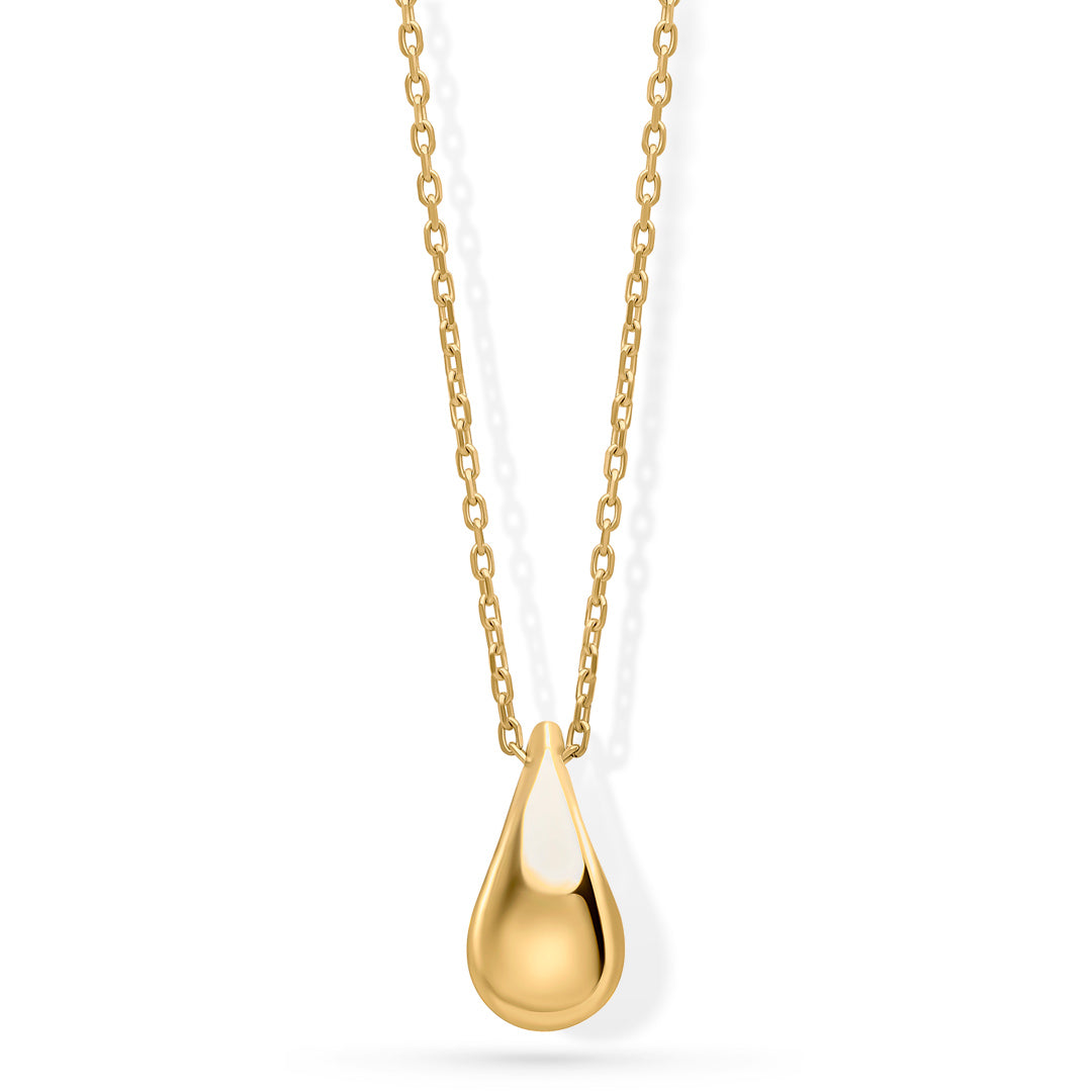 9ct Plain Teardrop Necklace