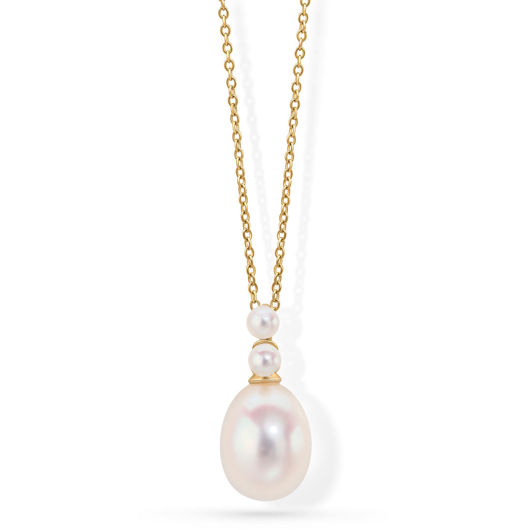 9ct Yellow Gold Pearl Drop Necklace