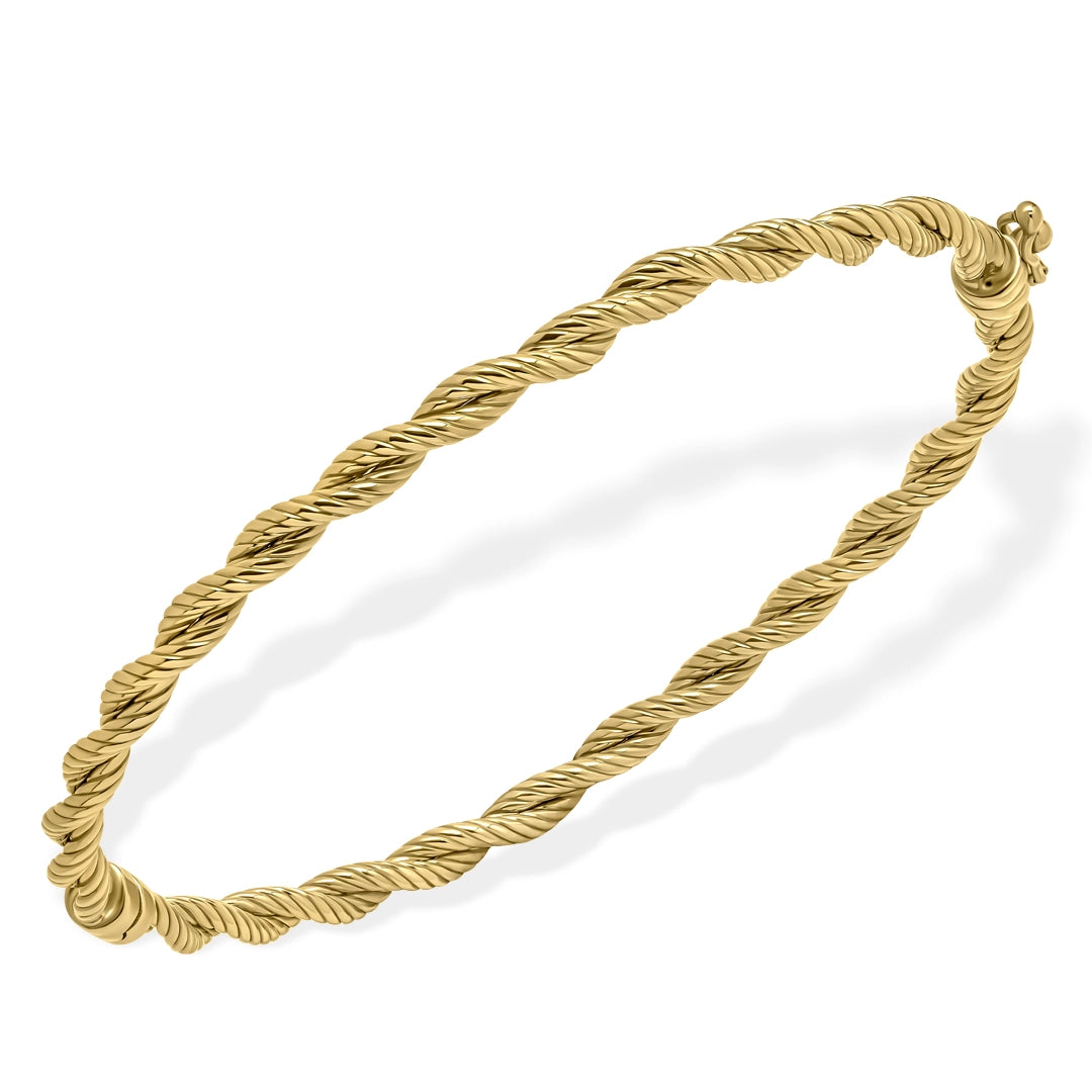 9ct Yellow Gold Marine Twisted Rope Bangle