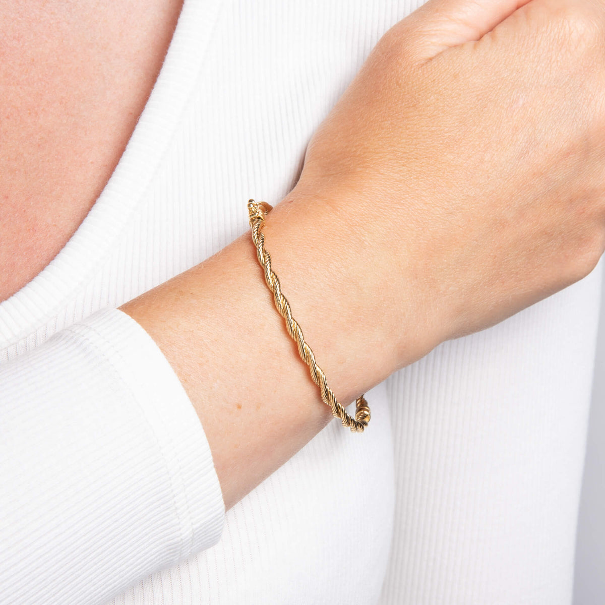 9ct Yellow Gold Marine Twisted Rope Bangle