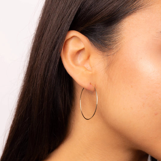 9ct Yellow Gold Classic 30mm Hoop Earrings