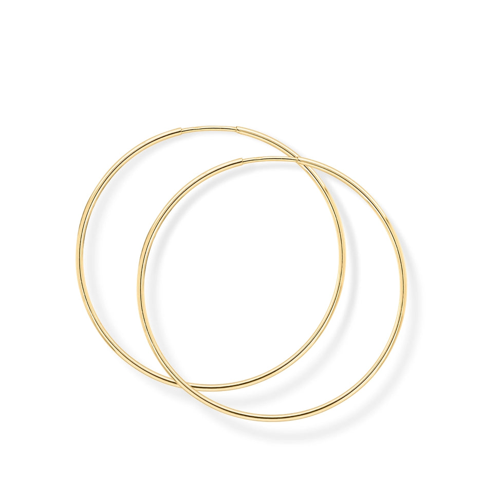 9ct Yellow Gold Classic 30mm Hoop Earrings