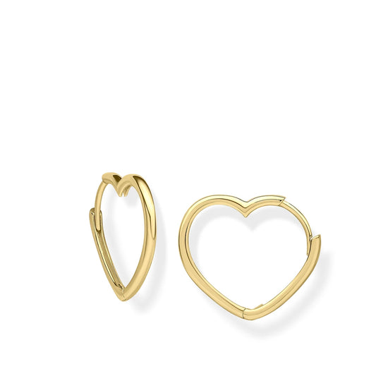 9ct Yellow Gold SweetHeart Hoop Earrings