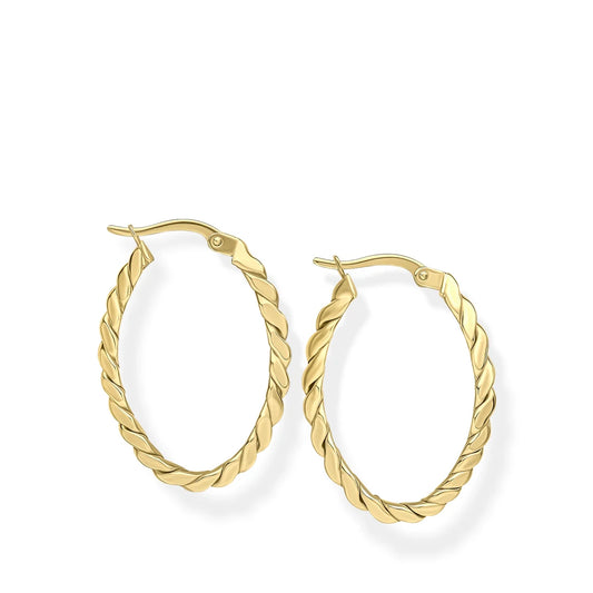 9ct Yellow Gold Rope Twist Hoop Earrings
