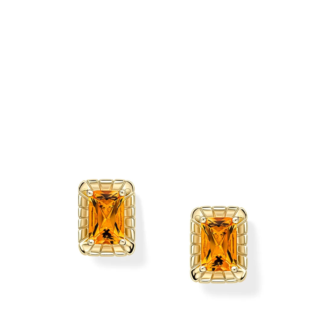 9ct Yellow Gold Citrine Octagon Studs