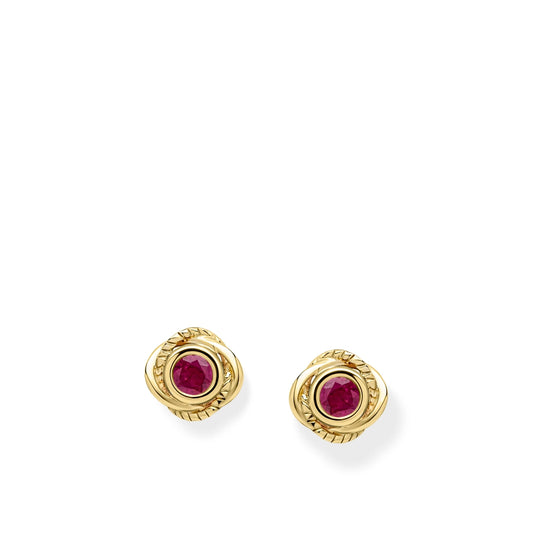 9ct Yellow Gold Fura Ruby Stud Earrings