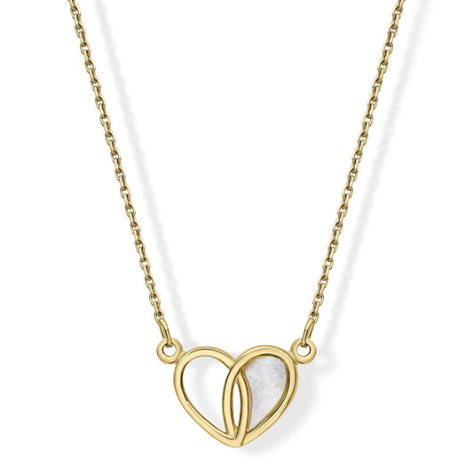 9ct Yellow gold Melt My Heart Mother of Pearl Necklace