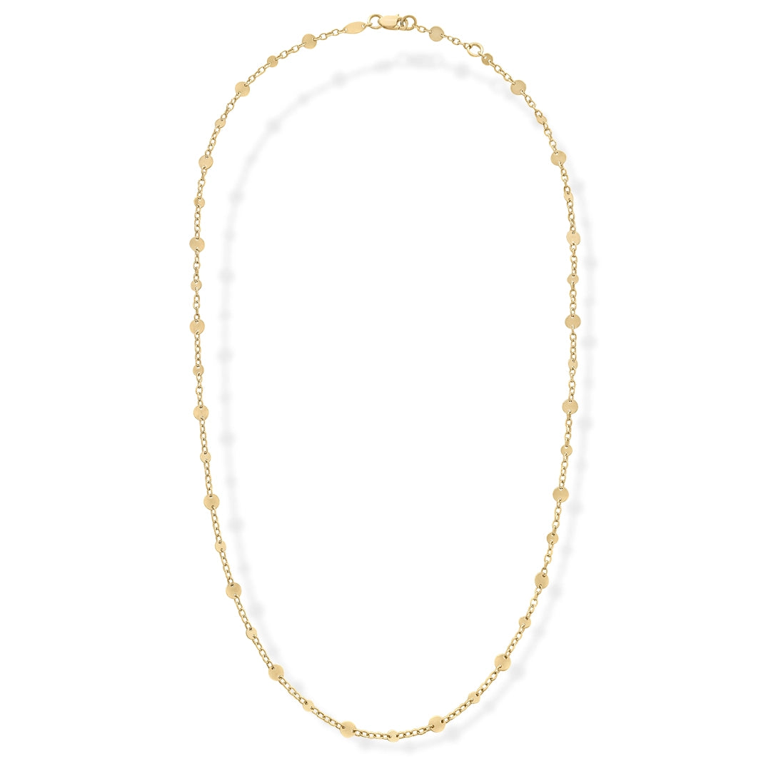 9ct Yellow Gold Disc and Chain link Necklace