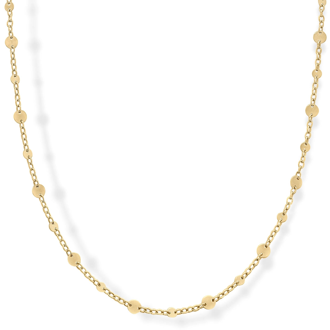 9ct Yellow Gold Disc and Chain link Necklace