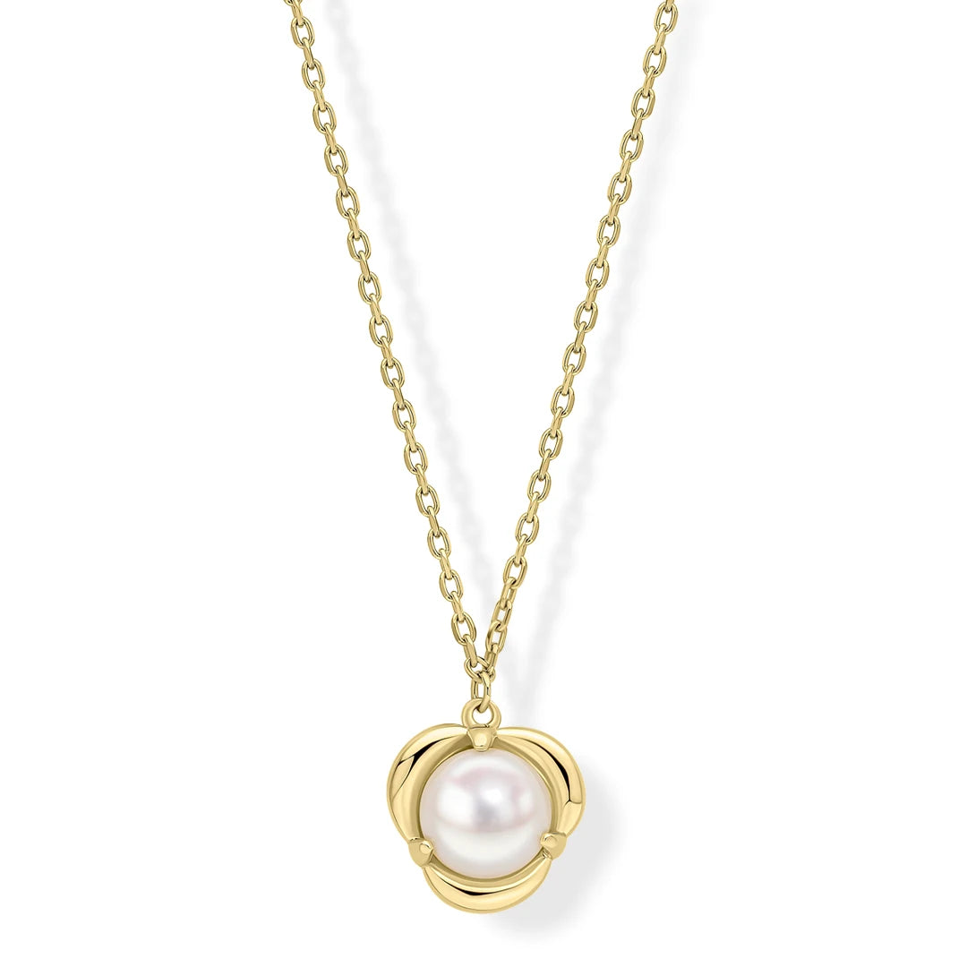 9ct Yellow Gold Flora Pearl Necklace