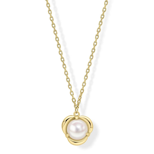 9ct Yellow Gold Flora Pearl Necklace