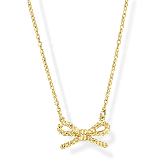 9ct Yellow Gold Marina Rope Bow Tie Necklace