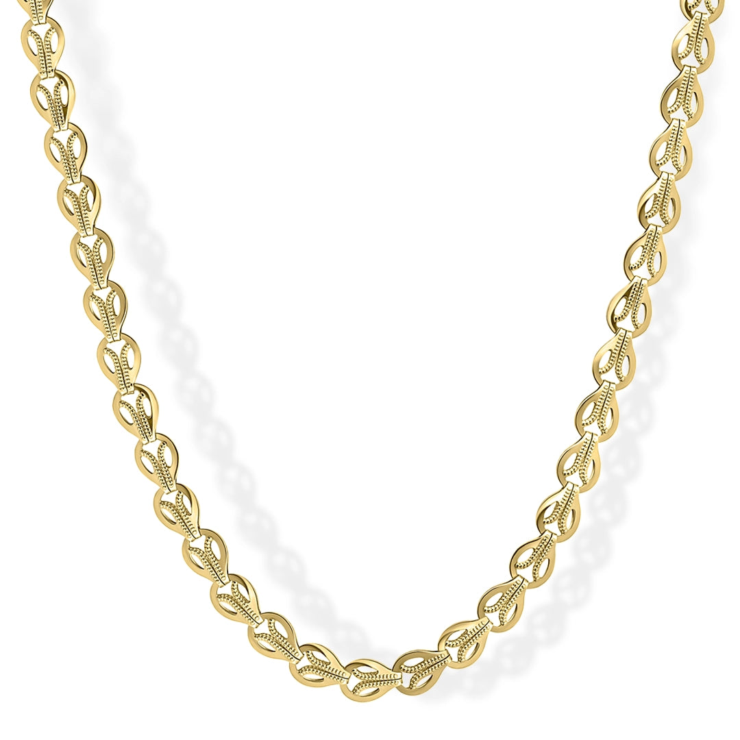 9ct Yellow Gold Stampato Link Chain Necklace
