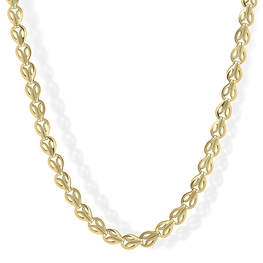 9ct Yellow Gold Stampato Link Chain Necklace