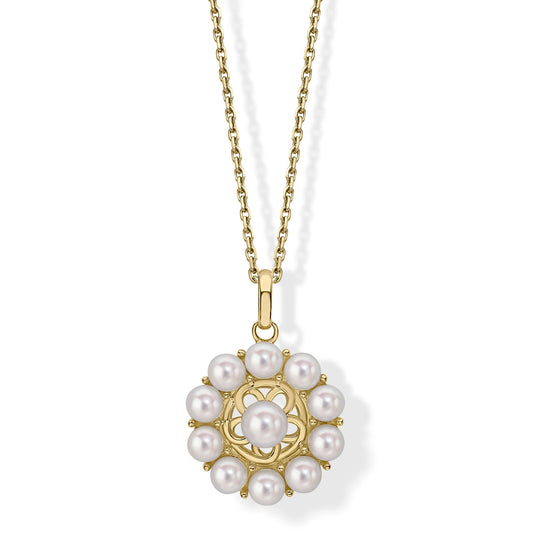 9ct Yellow Gold Floral Luxe Freshwater Pearl Pendant