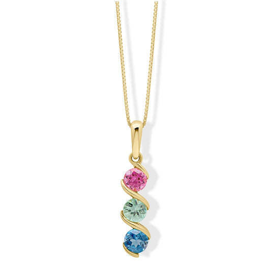 9ct Yellow Gold Amalfi Coastline Gemstones Pendant