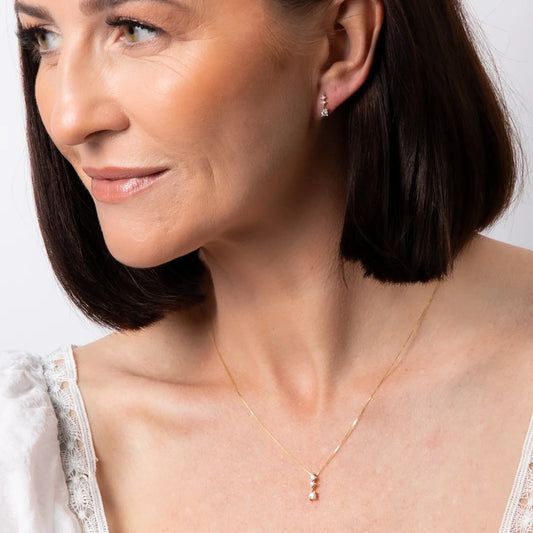 9ct Yellow Gold Trilogy Diamonds Drop Pendant 9ct Yellow Gold Trilogy Diamonds Drop Pendant