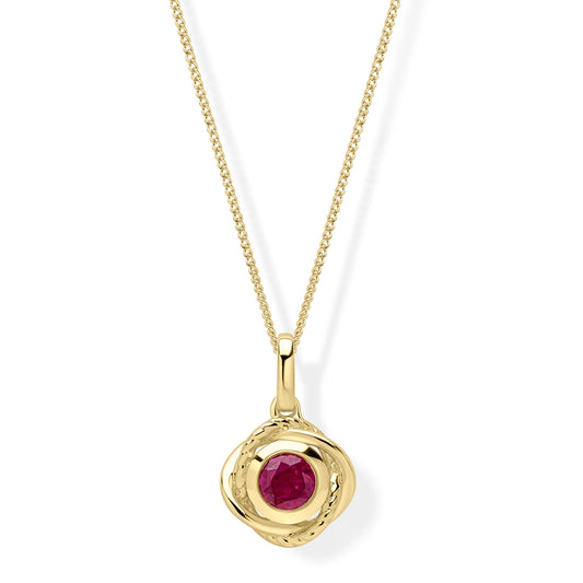 9ct Yellow Gold Fura Ruby Stud Pendant