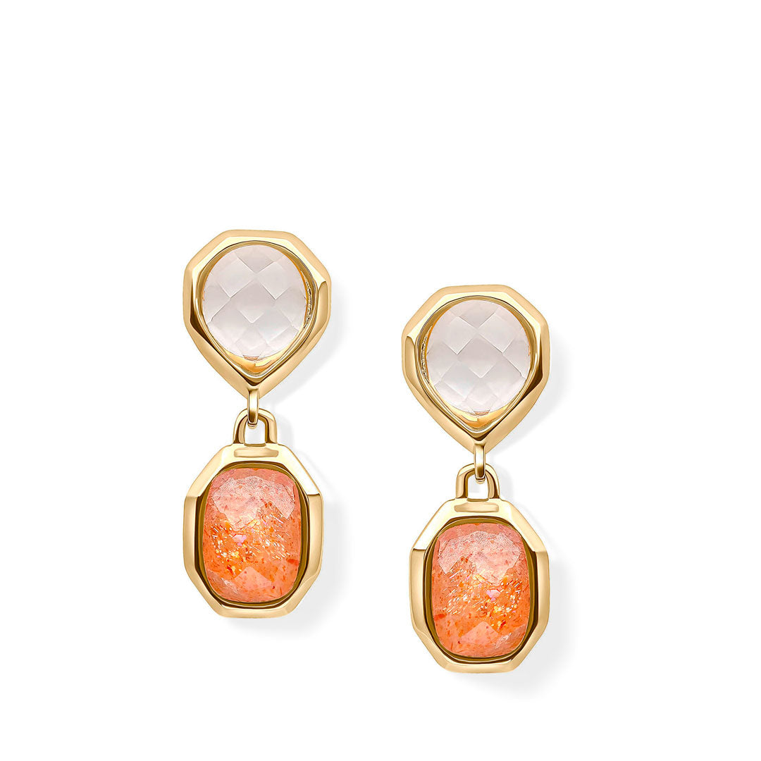 Fiorelli Sunstone and Quartz Drop Earrings
