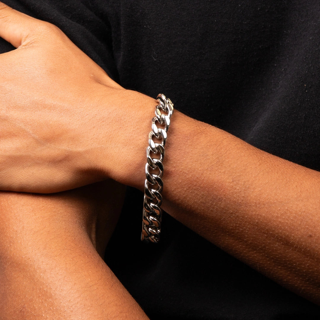 Fred Bennett Mens Stainless Steel Heavyweight Curb Chain Bracelet