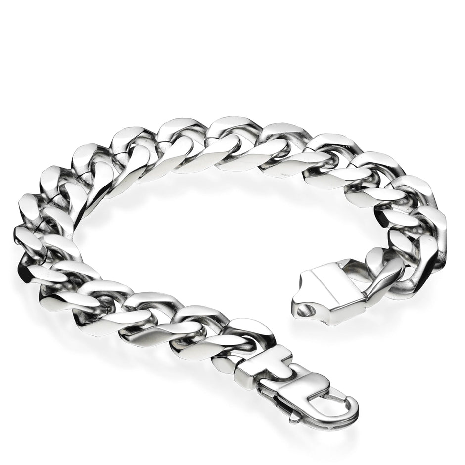 Fred Bennett Mens Stainless Steel Heavyweight Curb Chain Bracelet