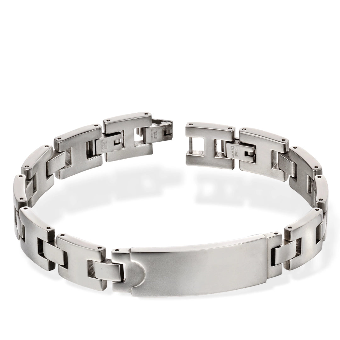 Fred Bennett Mens Stainless Steel ID Bar Bracelet