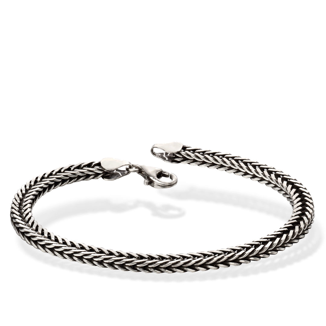 Fred Bennett Mens Oxidised Foxtail Chain Bracelet