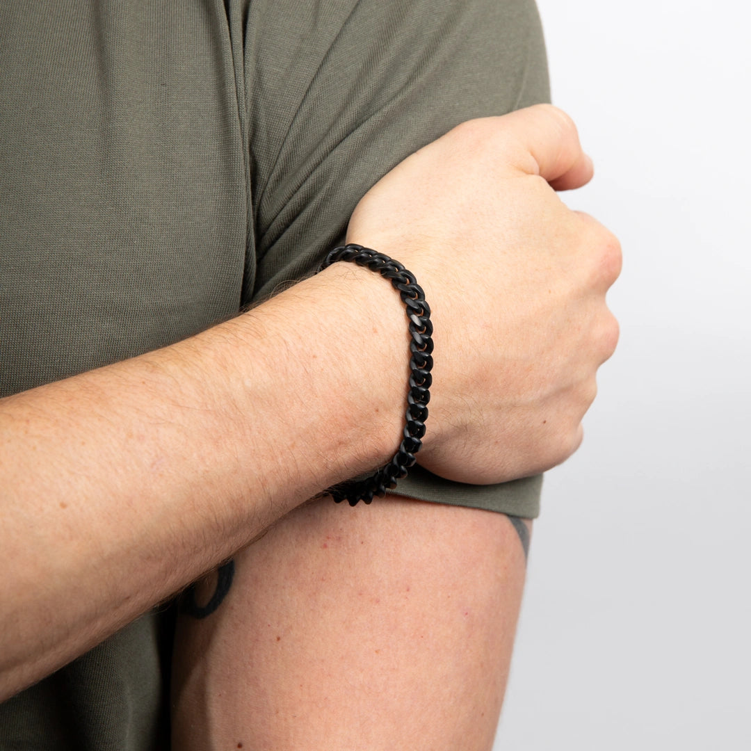 Fred Bennett Mens Black Brushed Curb Chain Bracelet
