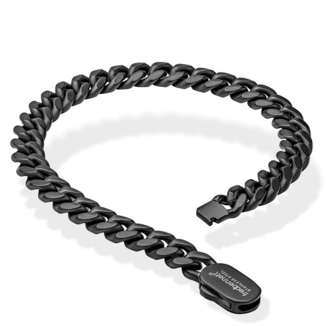 Fred Bennett Mens Black Brushed Curb Chain Bracelet