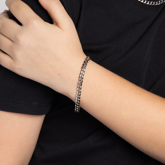 Fred Bennett Boys Stainless Steel Cuban Link Chain Bracelet Fred Bennett Boys Stainless Steel Cuban Link Chain Bracelet