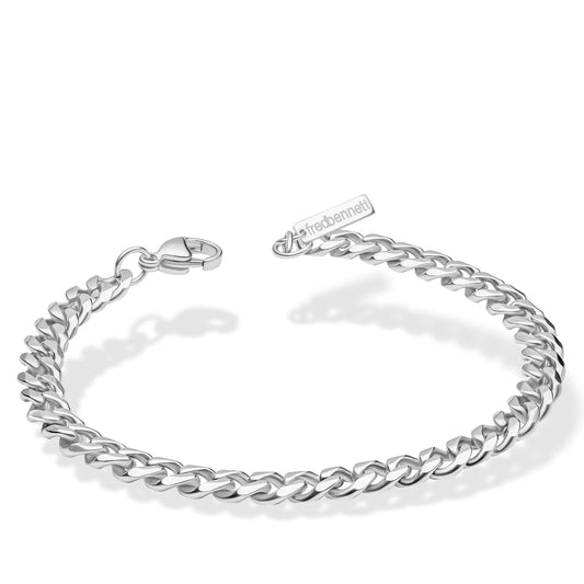Fred Bennett Boys Stainless Steel Cuban Link Chain Bracelet